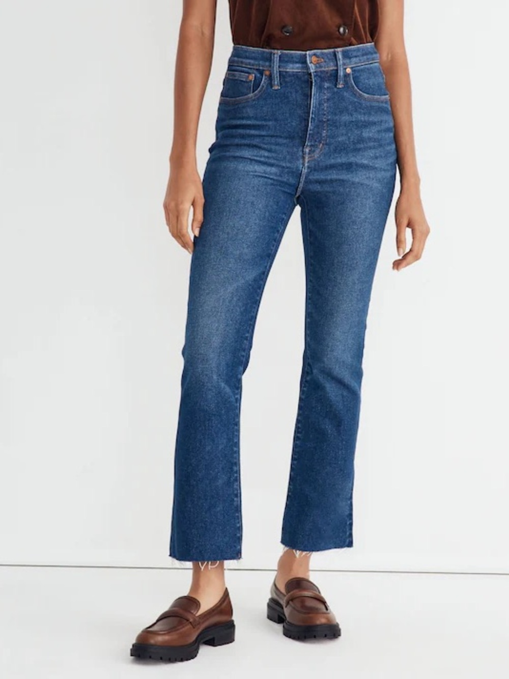 Madewell Cali Demi-Boot Crop Jeans Raw Hem Smithley Wash Size 25